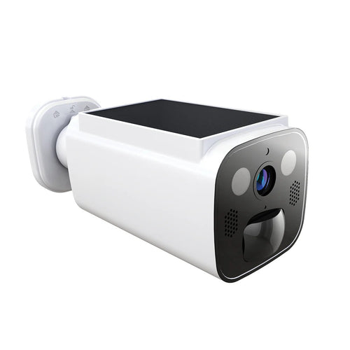 Solar Powered Wire Free 2K Camera with Spotlight and 2-Way Audio - White