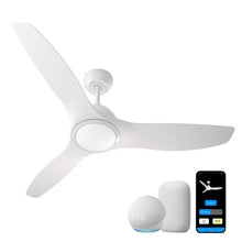 52" All-Season Ceiling Fan with Light – Quiet Operation, Voice Control Compatible, 3-Color LED, Reversible Blades, White Finish